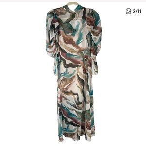 H&M sheer puffer Midi Dress